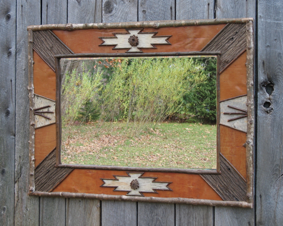 rustic mirror - rustic frames - birch bark mirrors